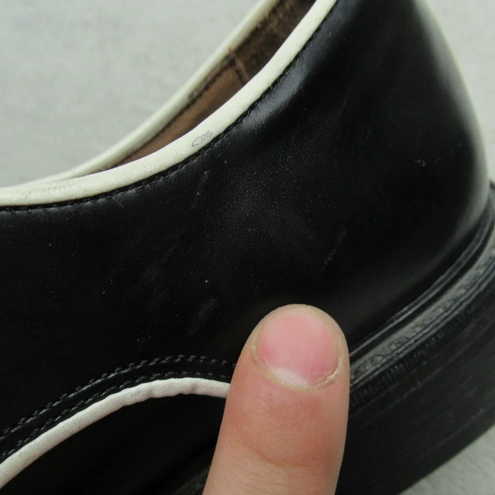 Kenneth Cole Mens 8 Dress Shoes Black Leather Oxfords Lace Up‎ Italy VTG EU41